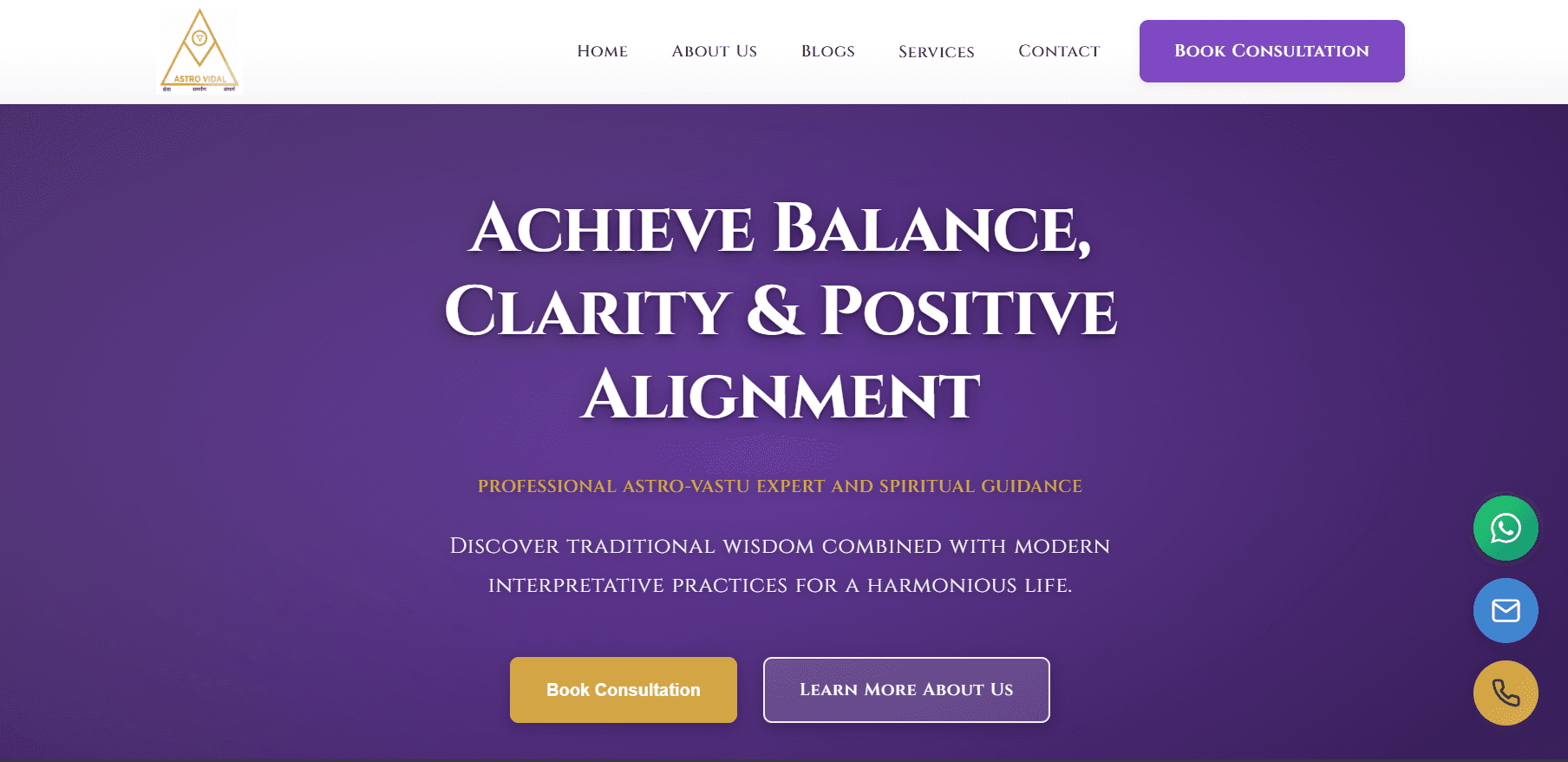 AstroVidal - Vaurdin portfolio project - Spiritual guidance and wellness platform offering online astrology consultations, vastu advice, numerology services, and holistic life coaching. Built with Next.js for optimal performance and SEO.